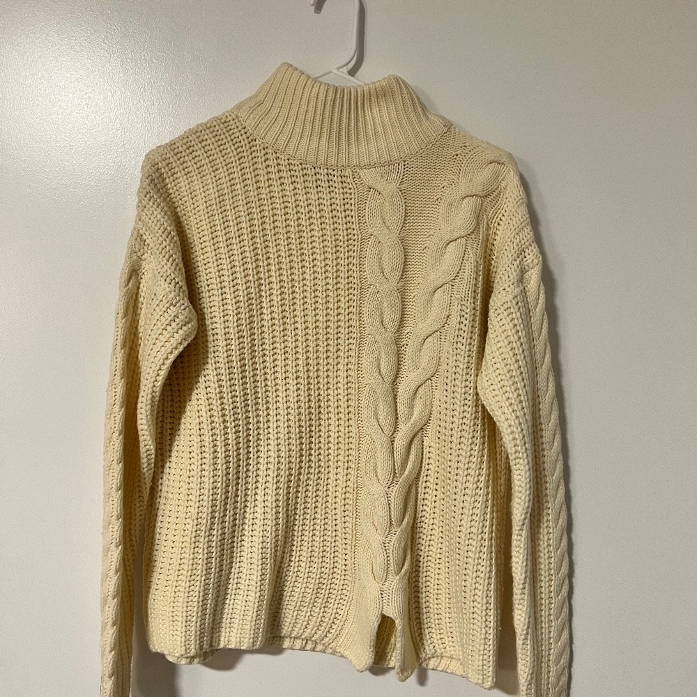 Cream Turtleneck Sweater
